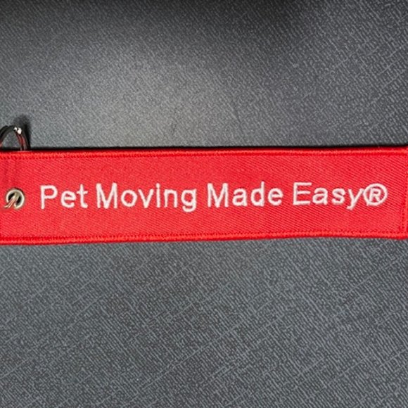 Air Animal Pet Movers Embroidered Red/White Luggage Tag Keychain 5.75"x1.25" - Picture 4 of 7